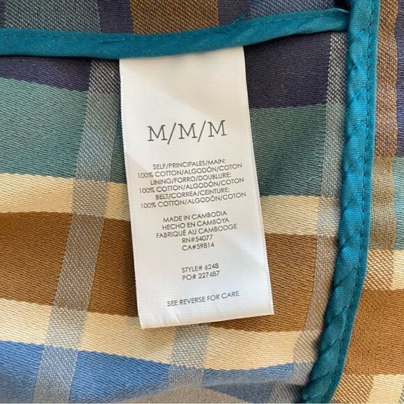 Cabi Blue & Tan Plaid Highclere Trench Jacket. Size Medium. NWOT - Picture 7 of 12